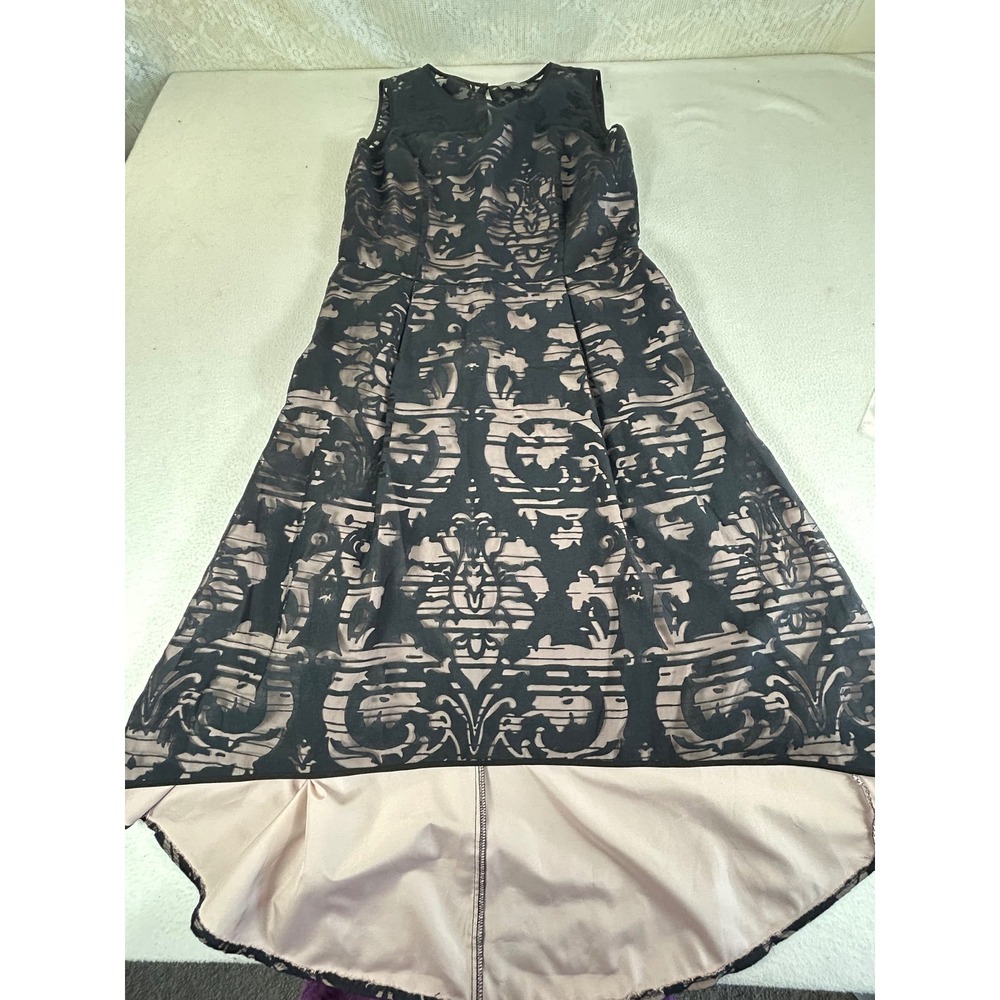 The Limited High-Low Dress Women 12 Tall Black Damask Cocktail Elegant